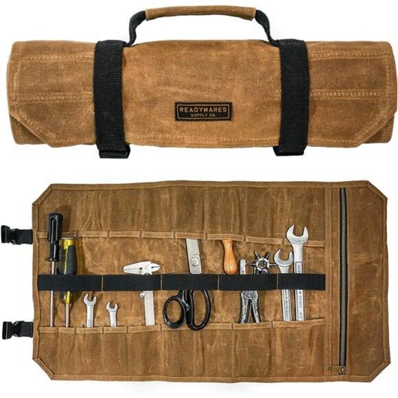 Tool Roll Bag with 18 Pockets and Pouch with Heavy Duty YKK Zipper - Picture 1 of 6